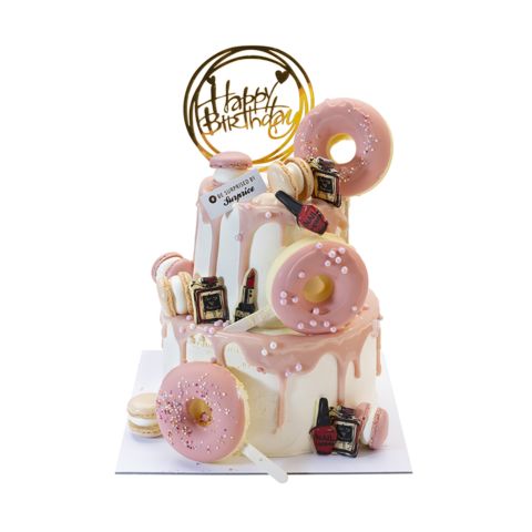 Surprice Donut Drip Cake